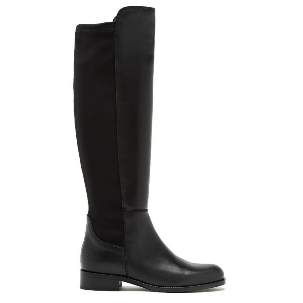 La Canadienne Women's Serena Low Block Heels Leather Boots Black